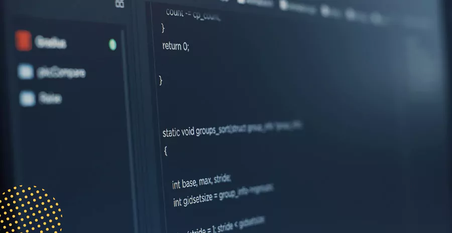 imagem de uma tela de computador com códigos de programação